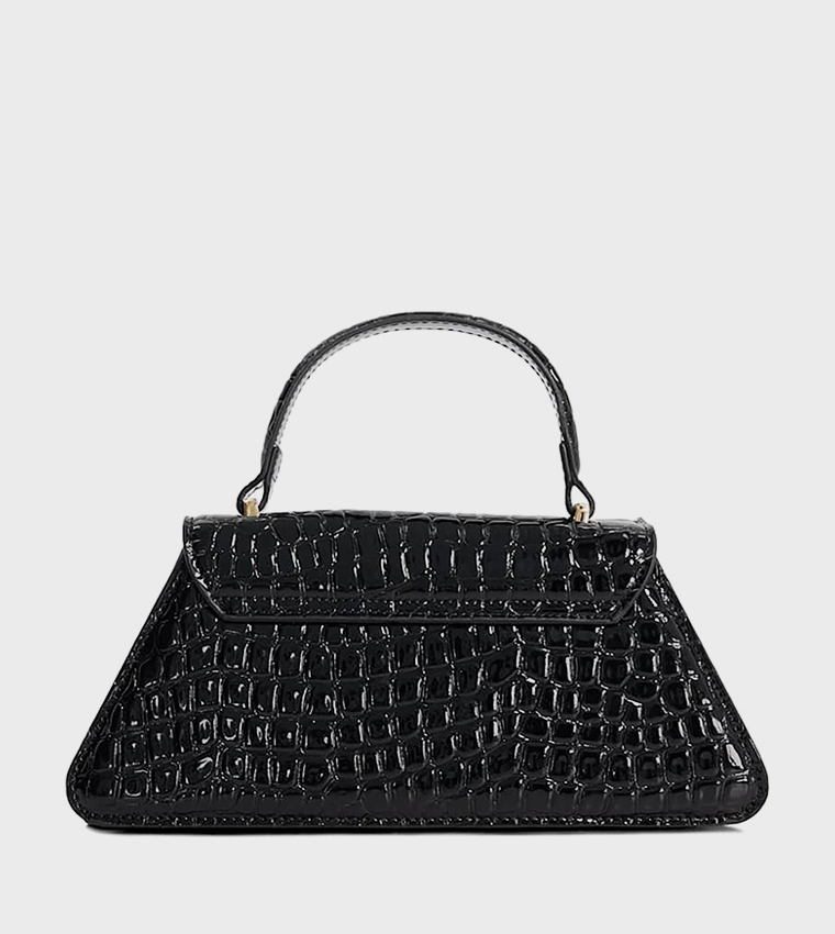 DALIA Croc Textured Top Handle Bag