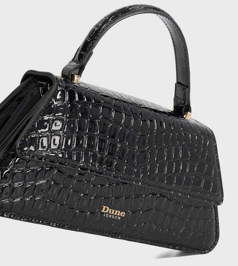 DALIA Croc Textured Top Handle Bag