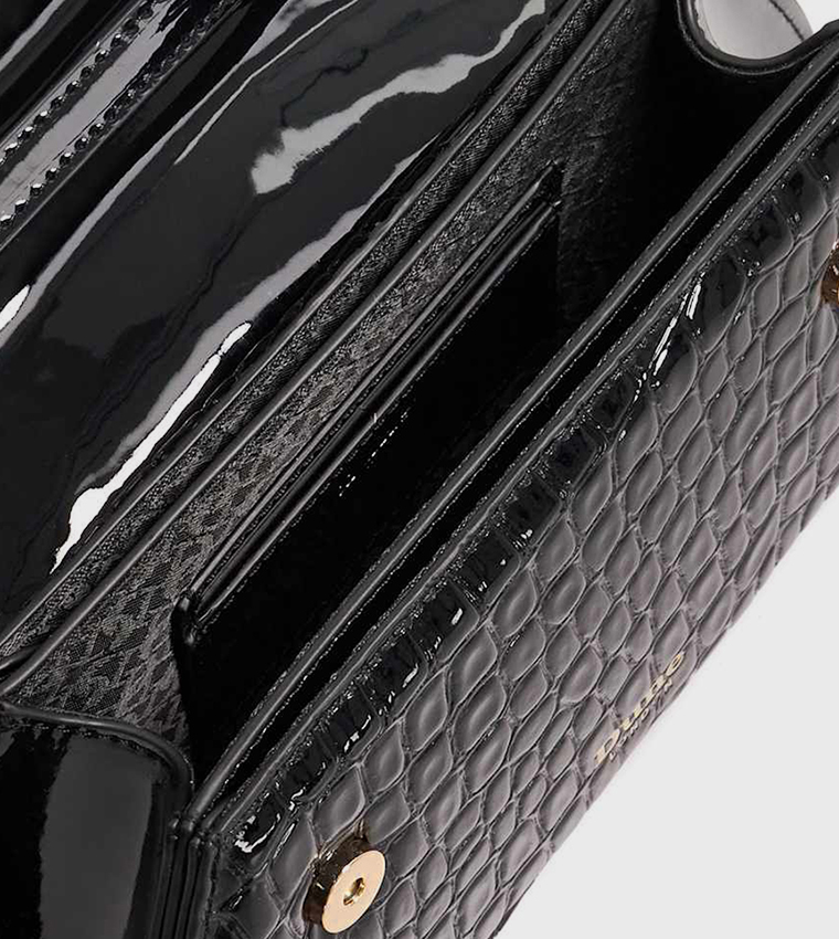 DALIA Croc Textured Top Handle Bag