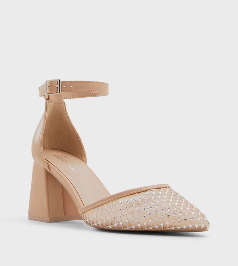 Buy Call It Spring DALIAA Embellished Ankle Strap Pumps In Beige