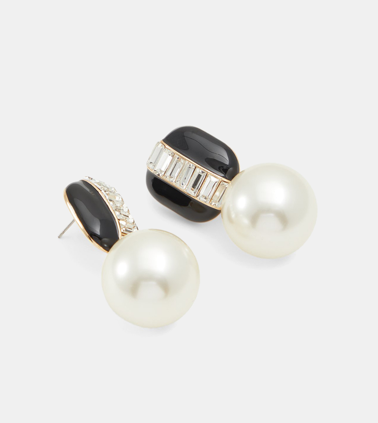 Buy Aldo Accessories DALKERRY Pearl Detail Drop Earrings In Black 6thStreet Bahrain