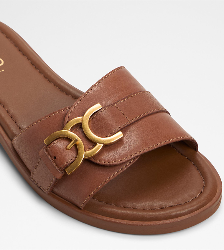 DALLAEDAR Metal Accent Flat Sandals