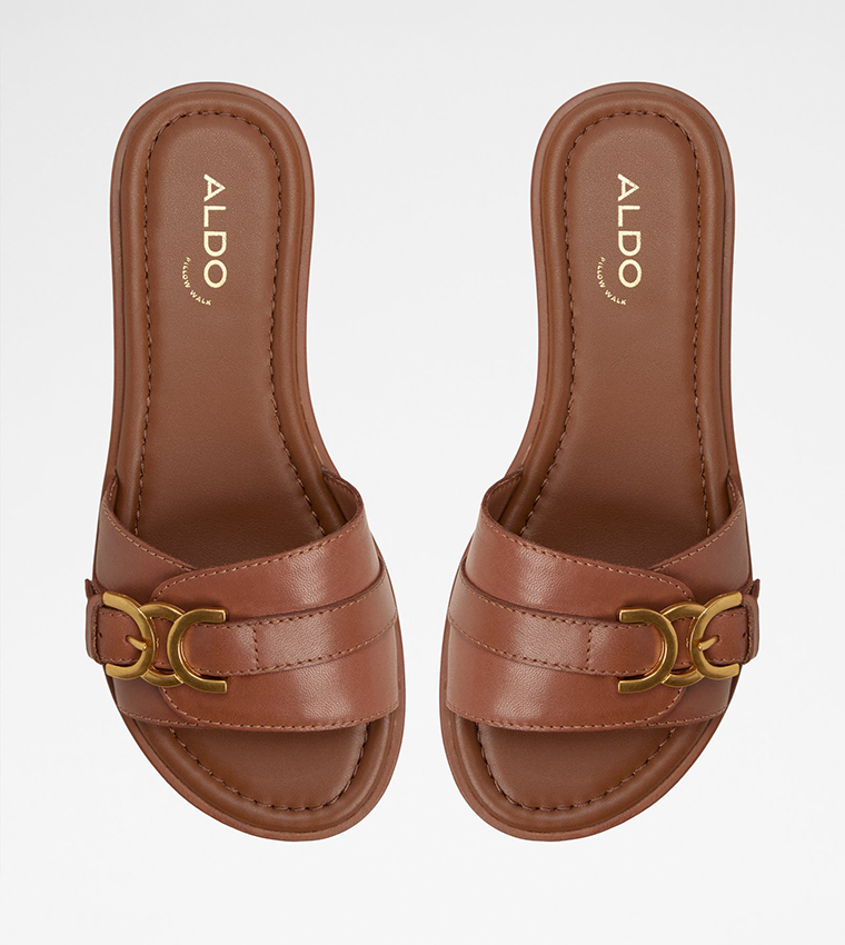 DALLAEDAR Metal Accent Flat Sandals