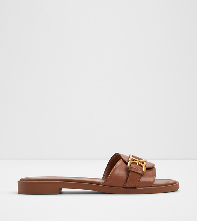 DALLAEDAR Metal Accent Flat Sandals
