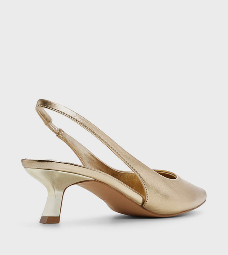 حذاء كعب بحزام خلفي ومقدمة مدببة 