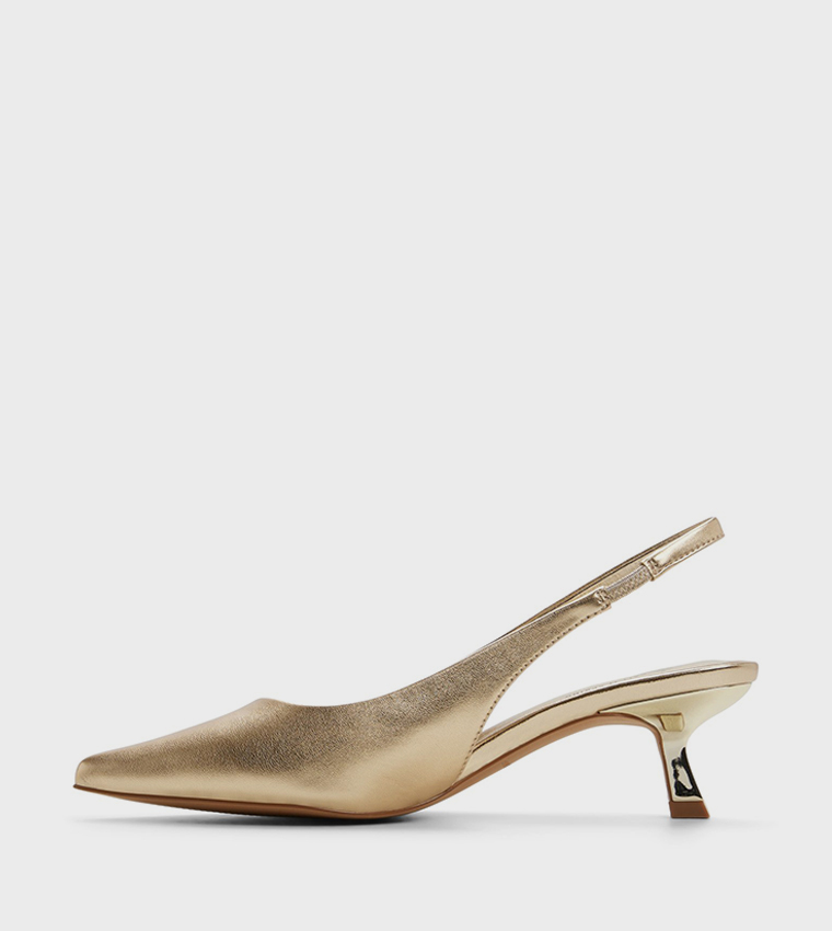 حذاء كعب بحزام خلفي ومقدمة مدببة 