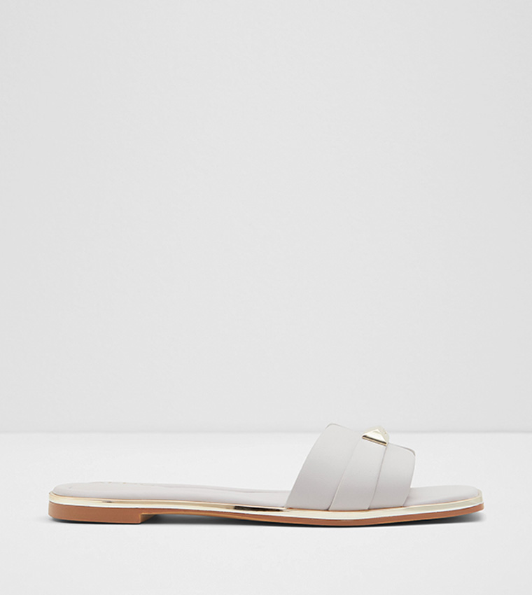 Grey flat sandals hotsell