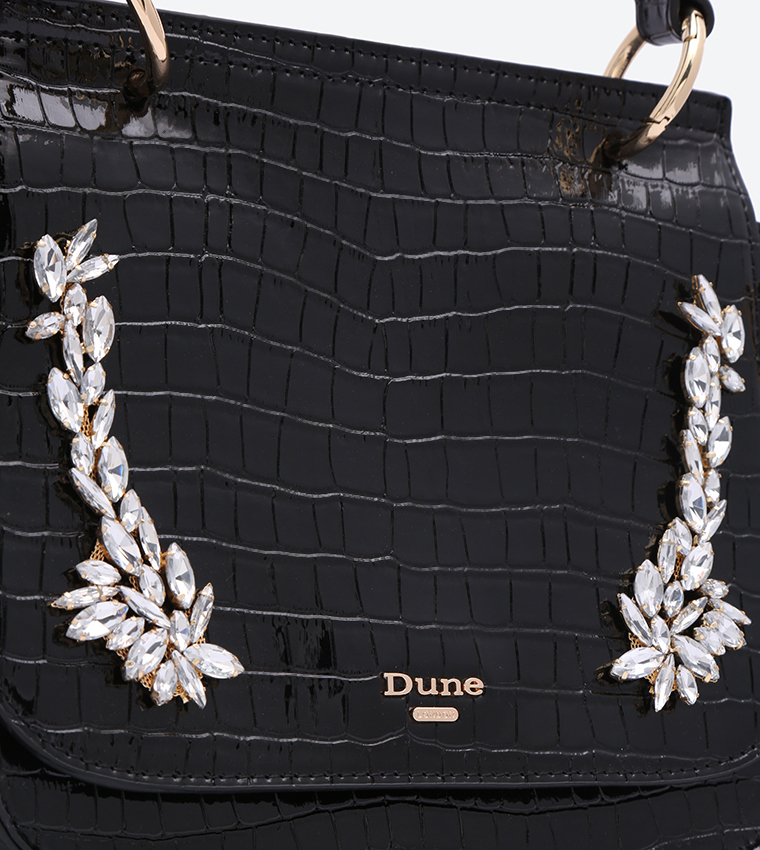 Buy Dune London Darra Di Jewel Trim Cross Body Bag Black In Black
