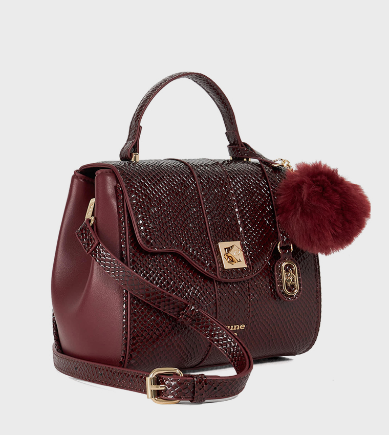 DASSIOS Textured Flap Top-Handle Bag