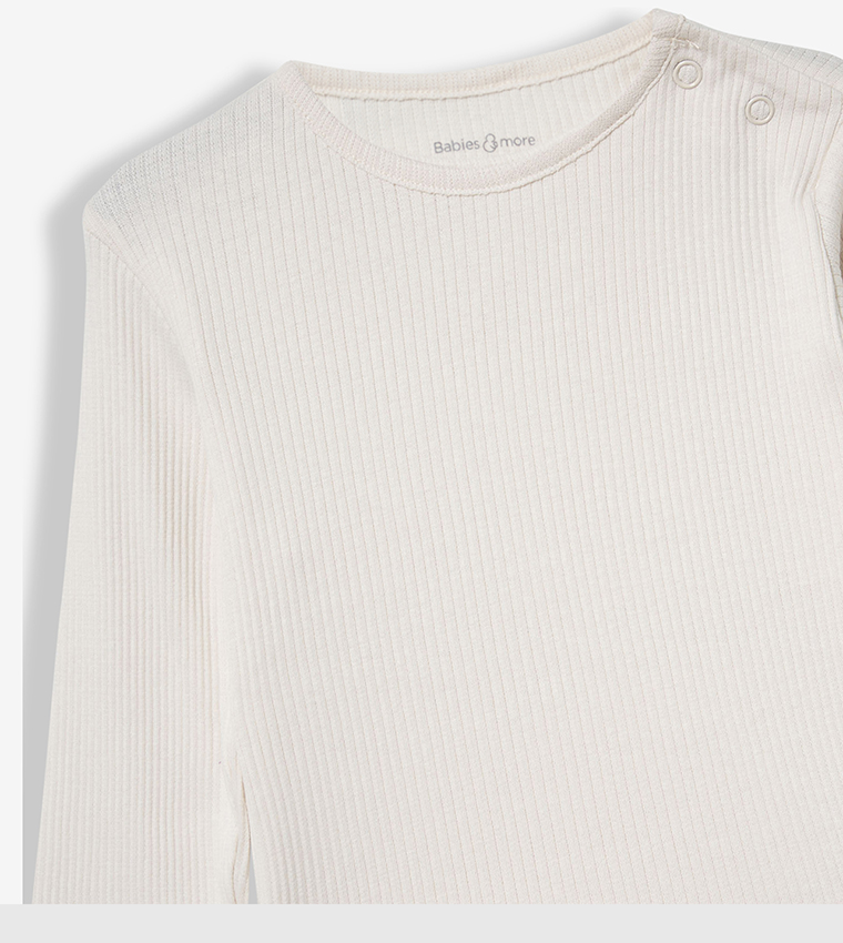 Ribbed Long Sleeves Pyjama Set