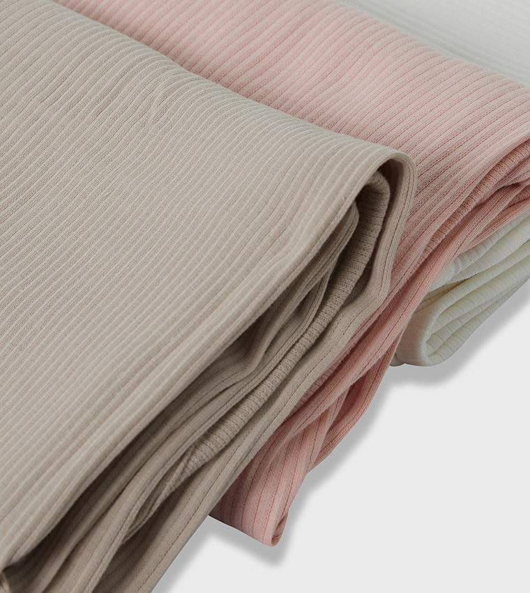 Pack of 3 Ribbed Newborn Blankets
