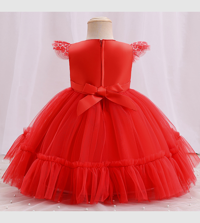 Gigi Faux Flower Fit and Flare Dress
