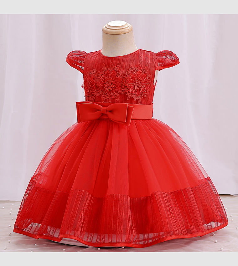 Lace Detail Riding Hood Fit and Flare Dress