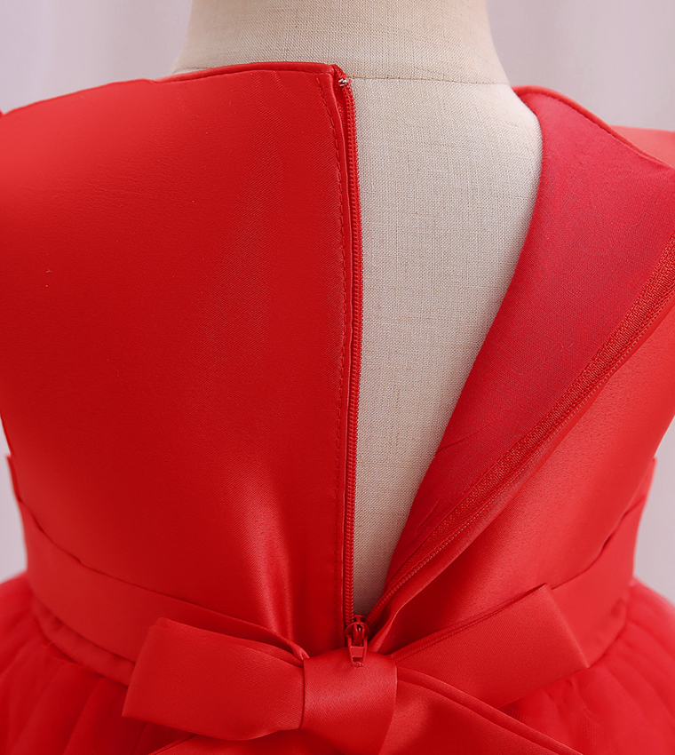 Lace Detail Riding Hood Fit and Flare Dress