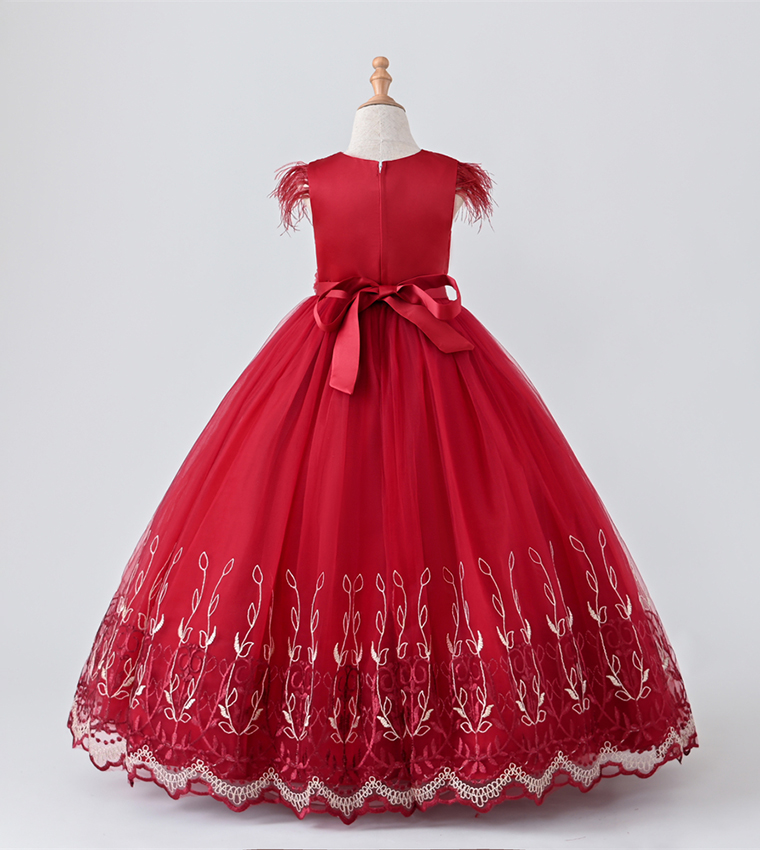 Embroidered Floral Applique Party Dress