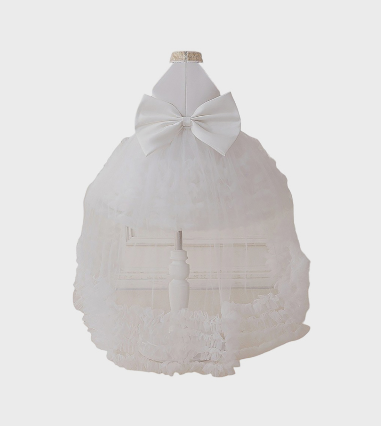 Little Swan Ruffle Detail Layered Dress