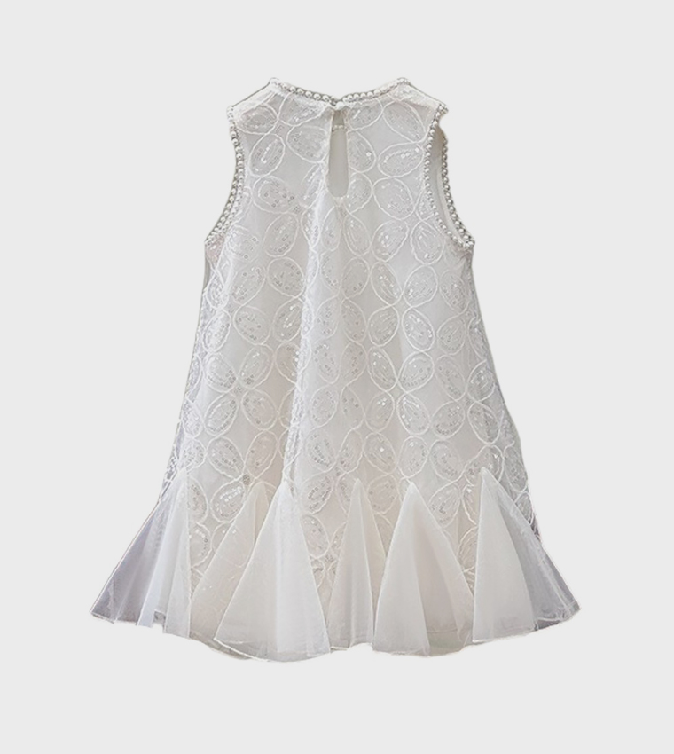 Lace Detail Sleeveless Princess Dress