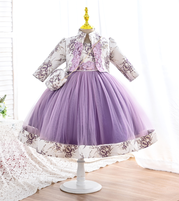 LUBNA'S Tulle Party Dress with Overcoat