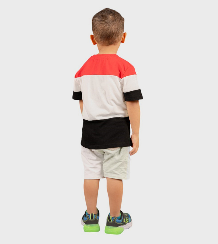 تيشيرت بأكمام قصيرة وطبعة علم مصر