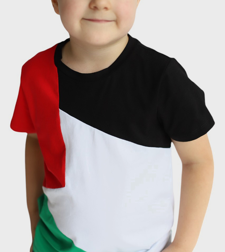 Palestine Flag Printed Short Sleeves T-Shirt