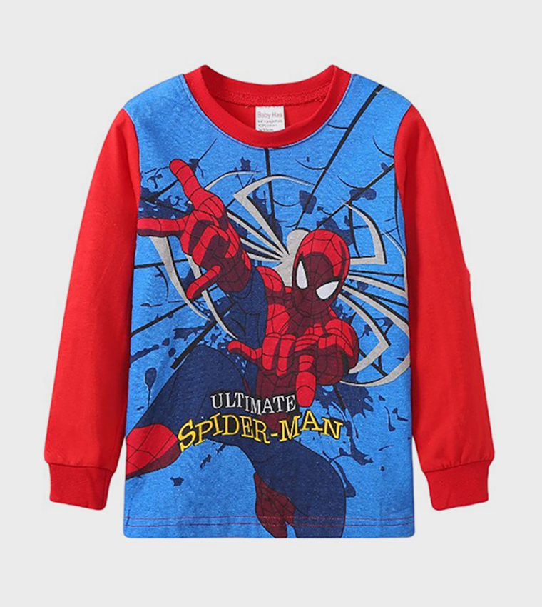 Spiderman Hero Printed Long Sleeves Pyjama Set