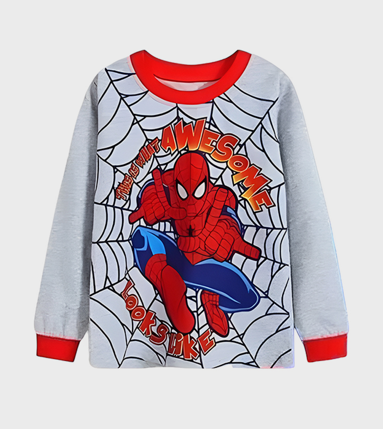 Hero Web Crawler Printed Long Sleeves Pyjama Set