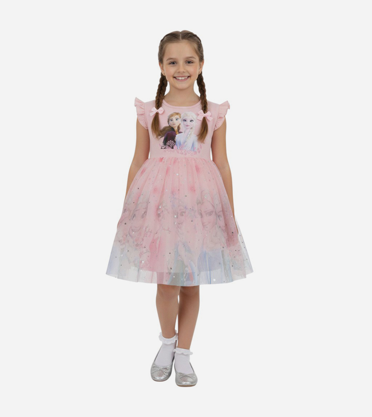 Frozen Printed Fit and Flared Dress