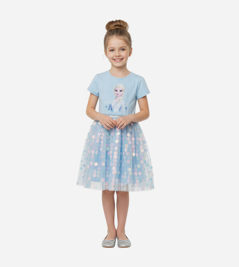 Printed Elsa Glitter Dress