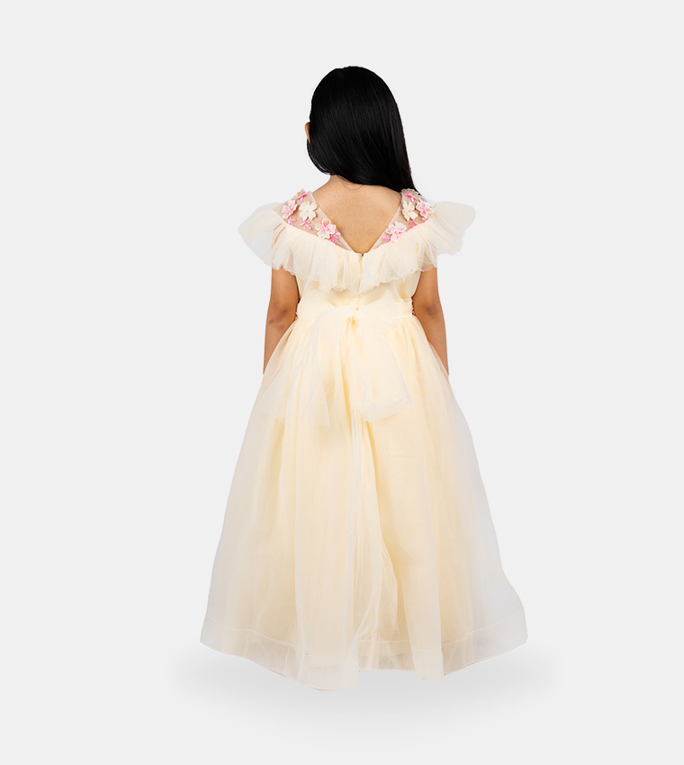 Floral Embroidered Party Gown
