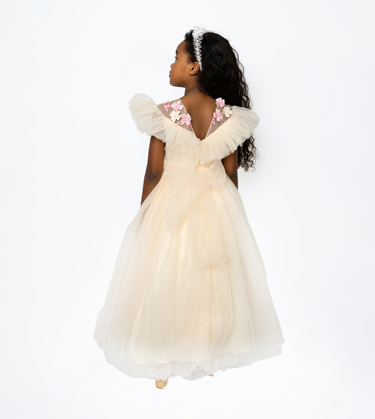 Floral Embroidered Party Gown