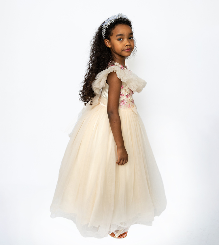 Floral Embroidered Party Gown