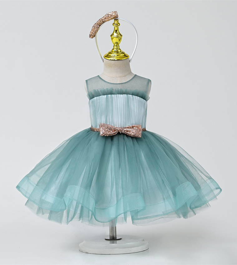 Fit and Flare Party Dress with Hair Band