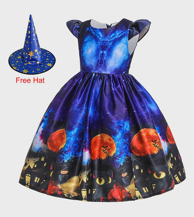 Halloween Printed Fit & Flare Dress