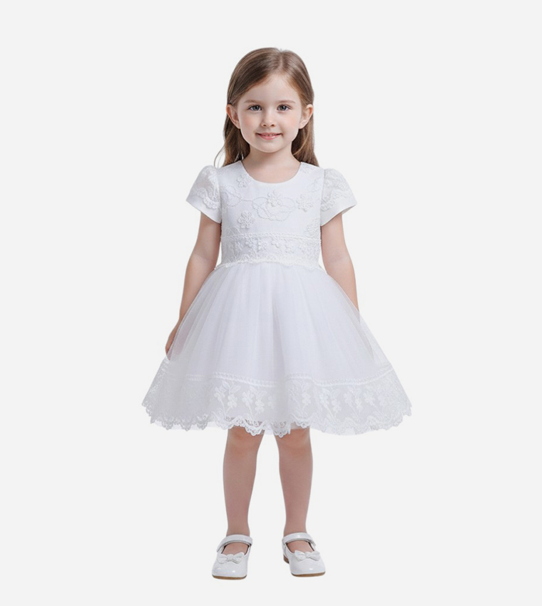 فستان صوفيا تول حفلات مطرز بربطة