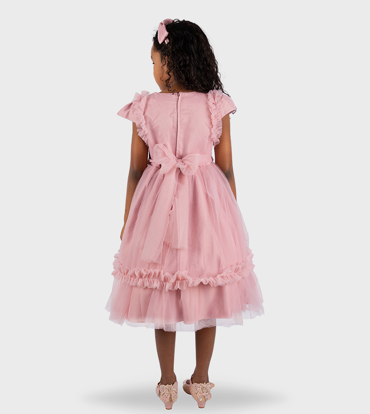 Embellished Fit and Flare Dress with Headband