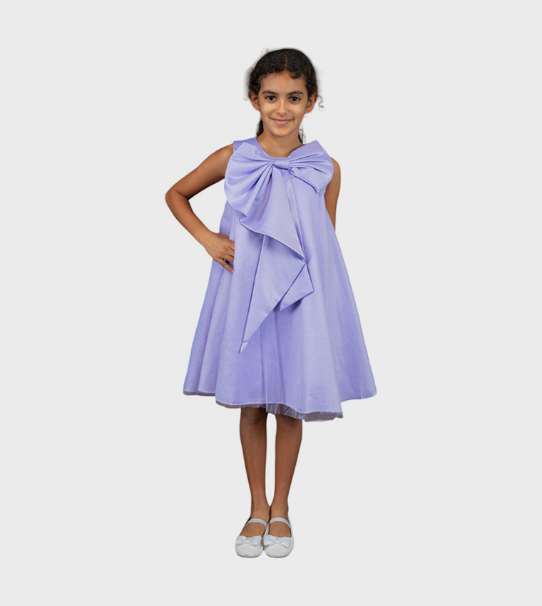 Bow and Flow Detail Midi Dress