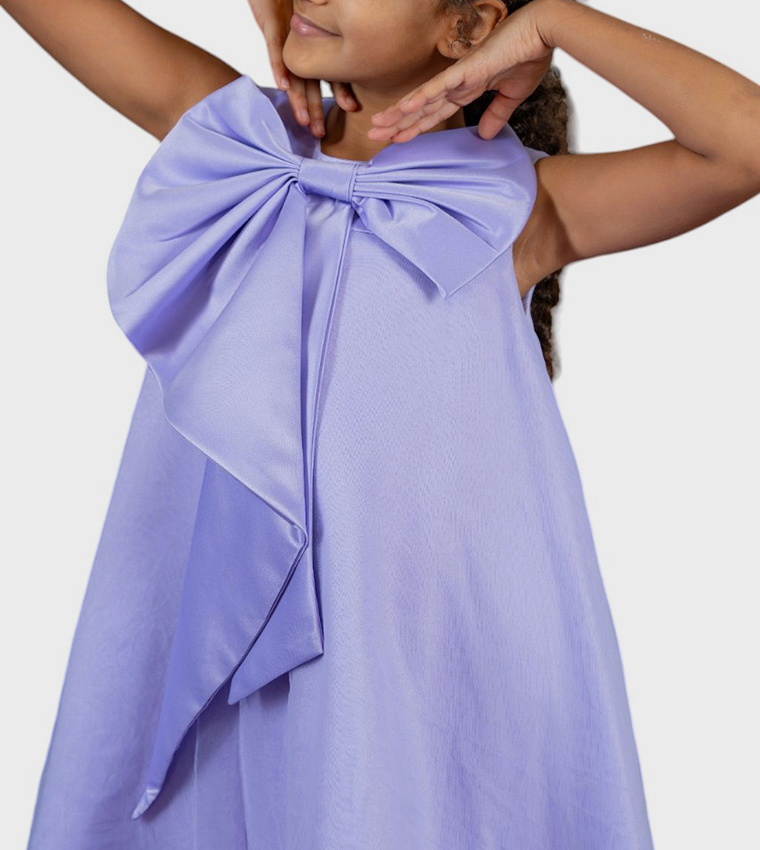 Bow and Flow Detail Midi Dress