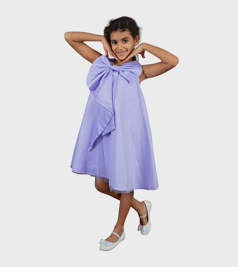 Bow and Flow Detail Midi Dress