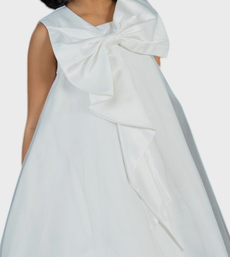 Bow and Flow Detail Midi Dress