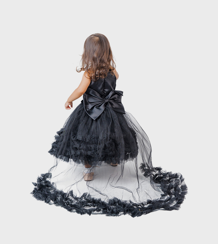 Sequined Little Black Swan Party Dress