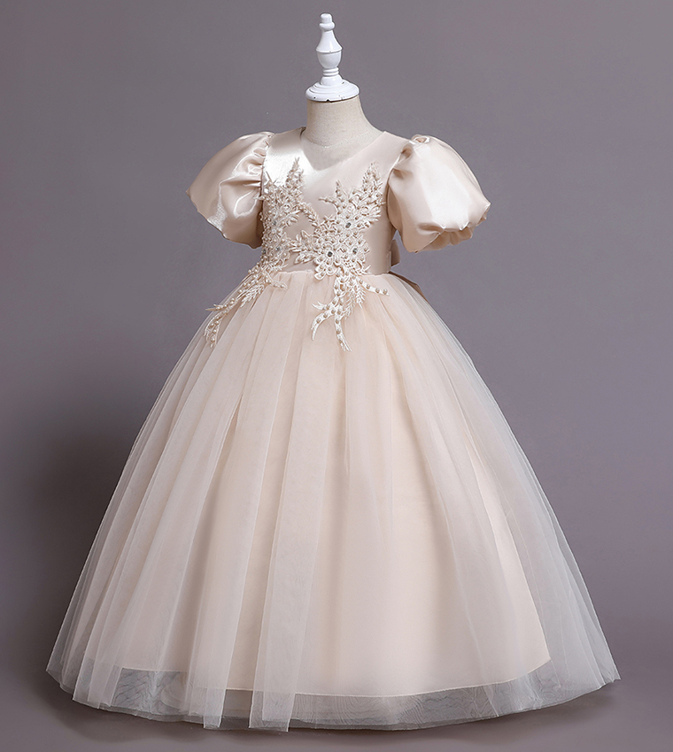 Girls cream party dress online