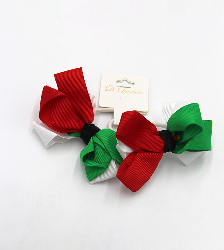 2-Pack UAE National Flag Small Ribbon Bow Clips