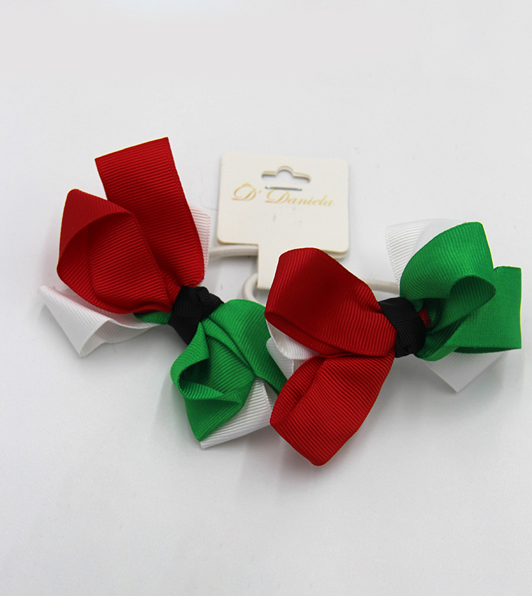 2-Pack UAE National Flag Small Ribbon Bow Clips