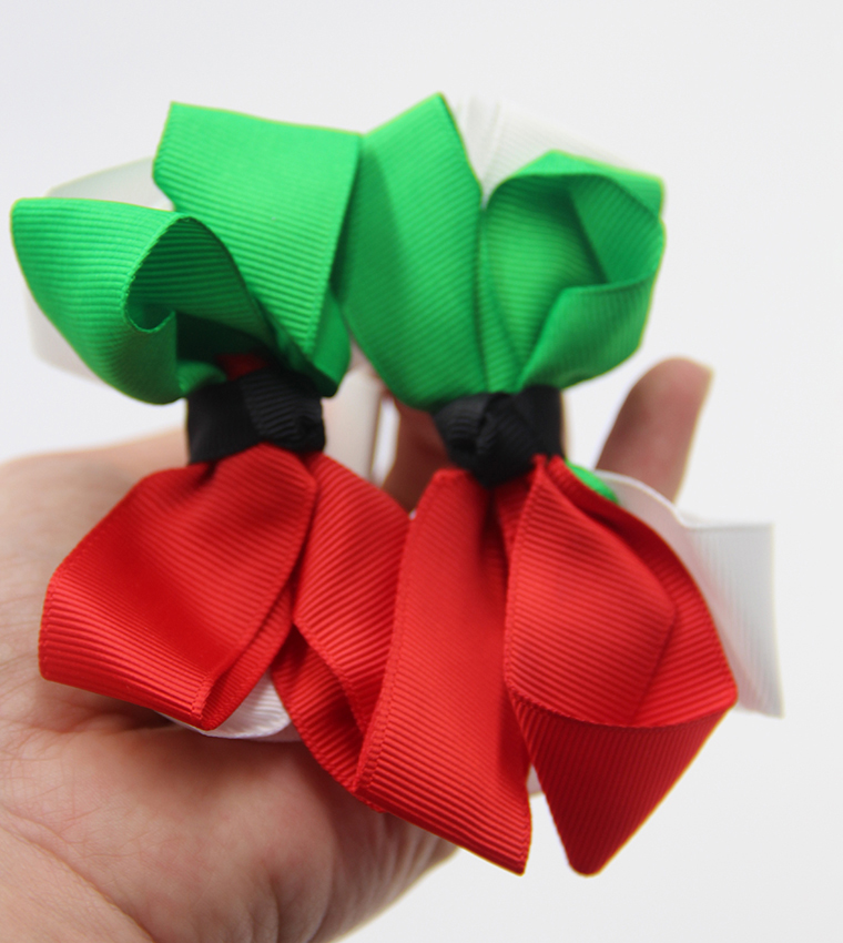 2-Pack UAE National Flag Small Ribbon Bow Clips