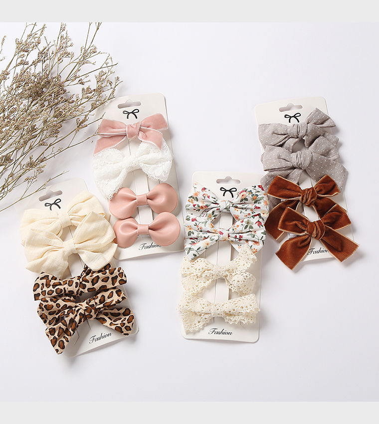 RANA Ribbon Bow Clips Set