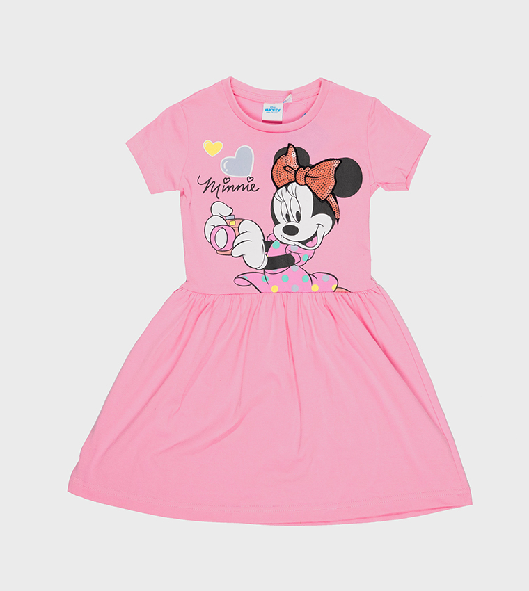 Hollywood Magic Minnie Mouse Print Short Sleeves Dress