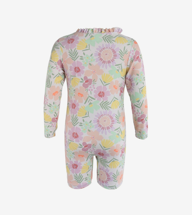 Tropical Blossom Splash Legged Swimsuit