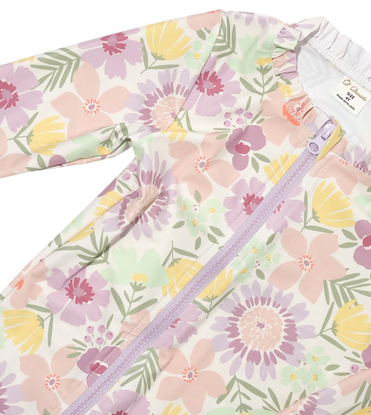 Tropical Blossom Splash Legged Swimsuit