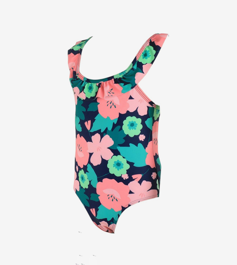 Vibrant Bloom Splash V-Cut Swimsuit