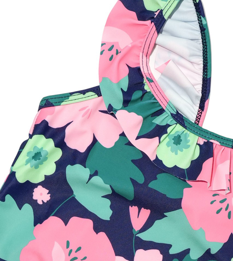 Vibrant Bloom Splash V-Cut Swimsuit